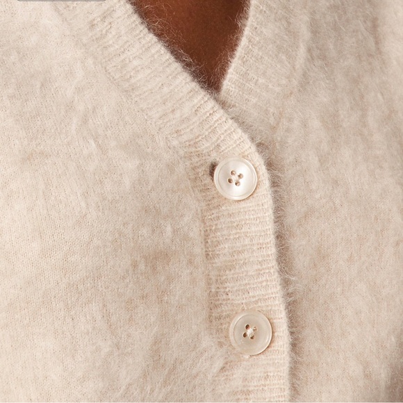 J. Crew Heather Flax Light Tan Brushed cashmere short-sleeve cardigan 2X NWT - Picture 4 of 8